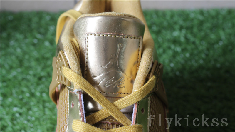 Authentic Air Jordan 4 Retro Gold Custom